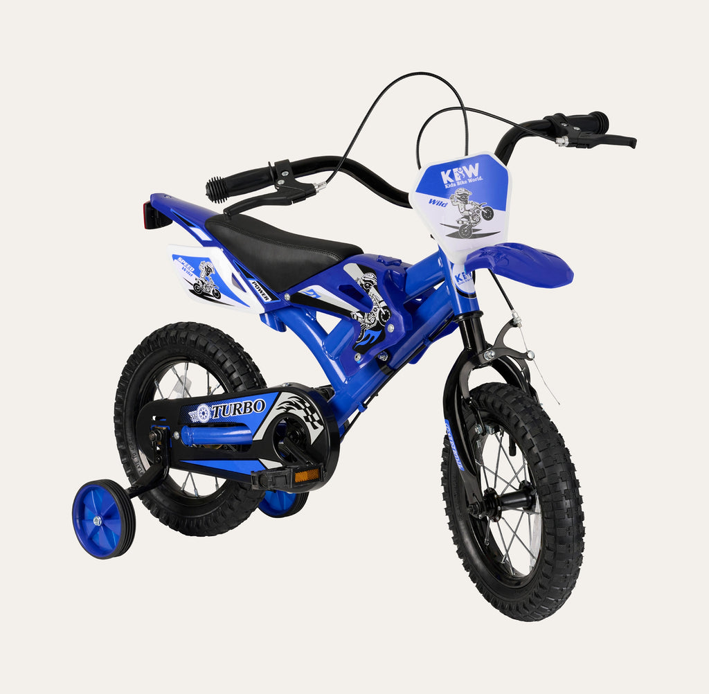 Kinderfiets Crossmotor Blauw 12 Inch – Turbo